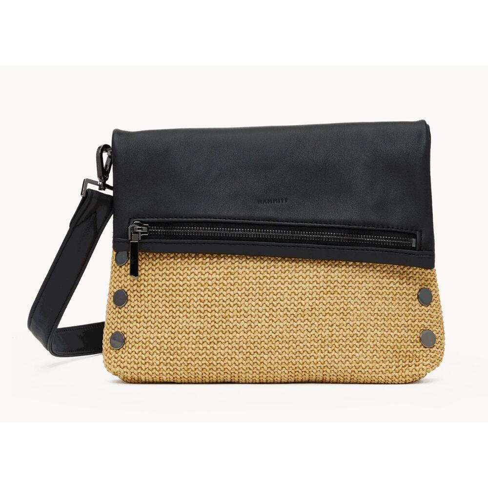 Hammitt NEW VIP Noir Smooth Raffia/Gunmetal - Picture 3 of 9